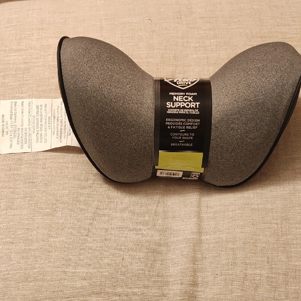 Gray Memory Foam Neck Support Pillow